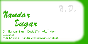 nandor dugar business card